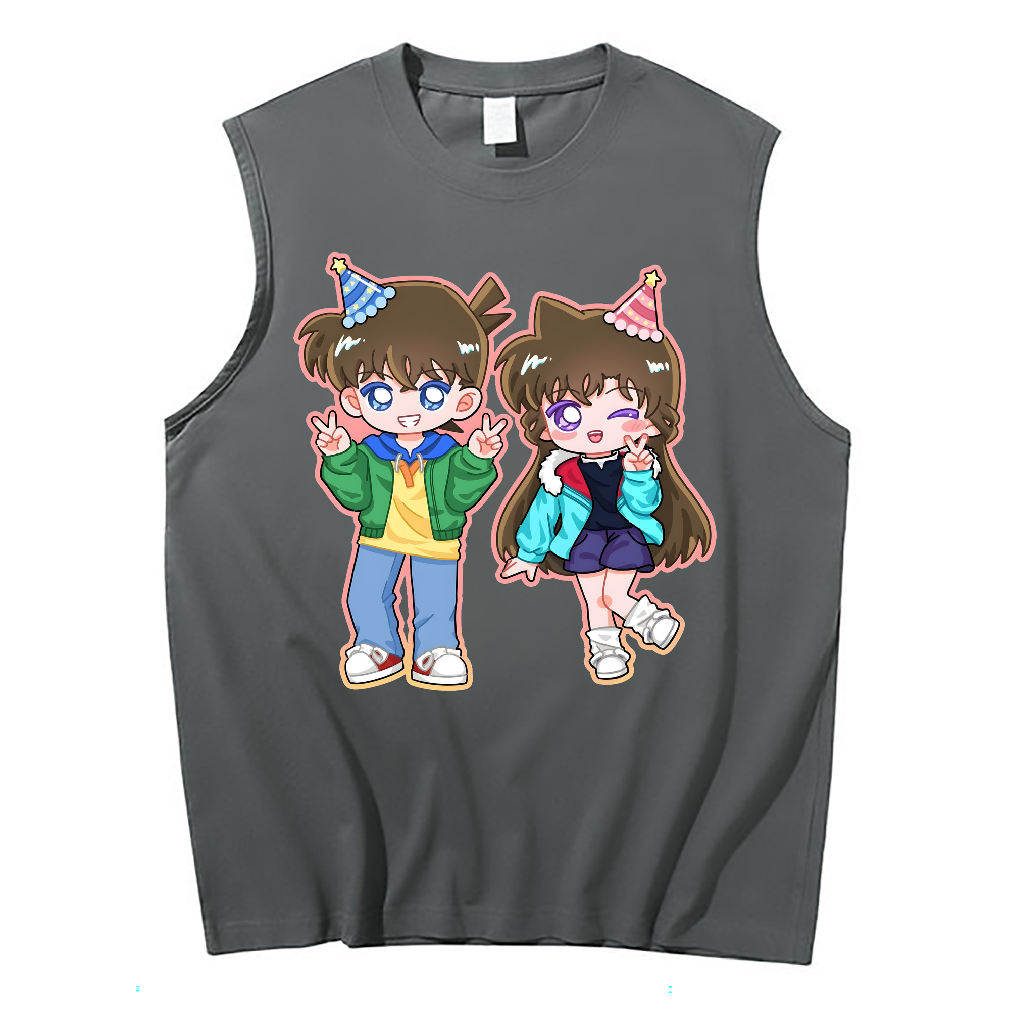 （画像用） 名探偵コナン 毛利 蘭 もうり らん、モーリ ラン Detective Conan Rachel Moore コットン100％タンクトップ（フロントプリント）